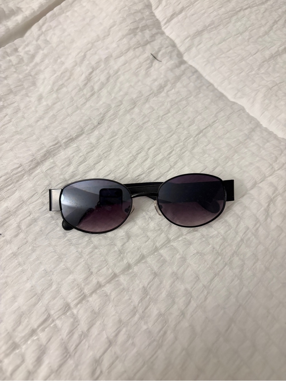 JS Collections Black Sunglasses with Purple Gradient Lenses
